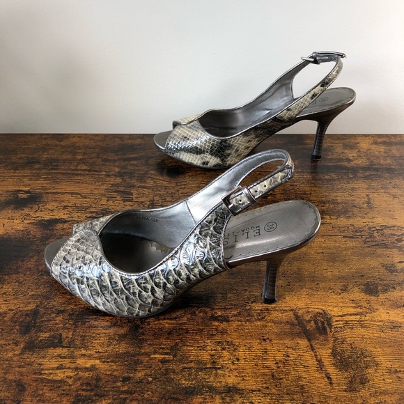 Elisa Snakeskin Print Slingbacks - Picture 2 of 10